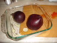 beet container in sink