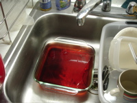 beet container in sink